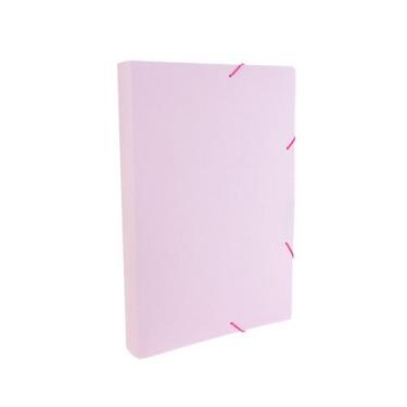 Imagem de Pasta Aba Elástico Ofício Dello Linho 4cm 0249, Rosa Pastel