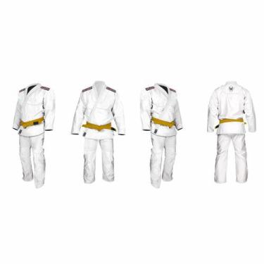 Imagem de Kimono Jiu Jitsu Trançado Leve Juvenil Marca Aranha, M4, Branco