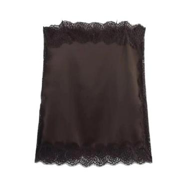 Imagem de Camisetas De Renda Em Cetim Para Mulheres, Estilo Moderno Com Decote Q