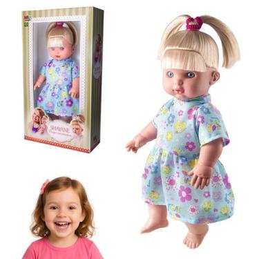 Imagem de Boneca Menina Brinquedo Infantil 34cm Loira Shayane Oferta - Milk Brin