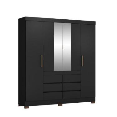 Imagem de Guarda Roupa Casal Cádis Preto Prime TX Amêndola  Demóbile - Demobile
