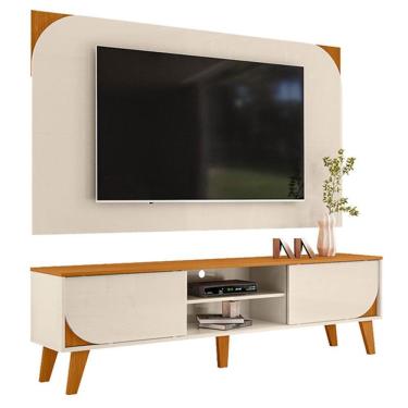 Imagem de Rack Bancada E Painel Para Tv Duna Cinamomo-off White - Madetec