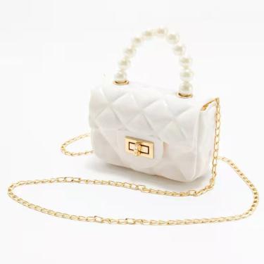 Imagem de Bolsinha Infantil Transversal OEM Mini Bag Blogueirinha com Pérolas 12cm X 5cm X 8cm Br...