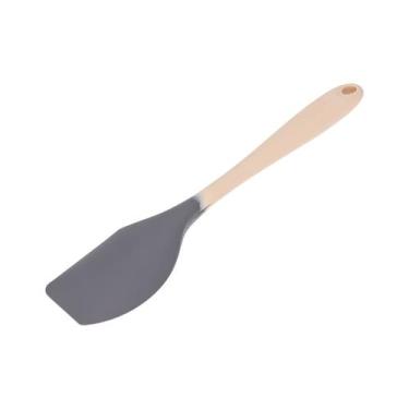 Imagem de Espátula Arredondada Silicone Bicolor Cinza e Creme Weck