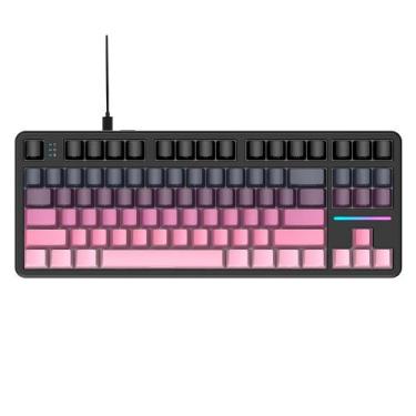 Imagem de Teclado Mecânico Gamer Attack Shark X87, TKL, RGB, Blackberry, Roxo/Pr