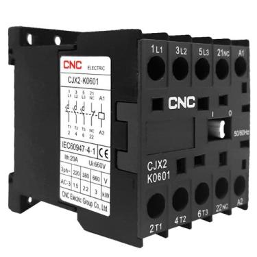 Imagem de Mini contator modelo cjx2-k 0601 24v 1nf 6a - CNC