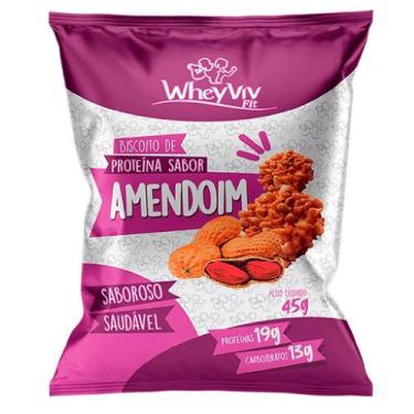 Imagem de Biscoito Fit De Amendoim (sem Açúcar) - Wheyviv - 45g