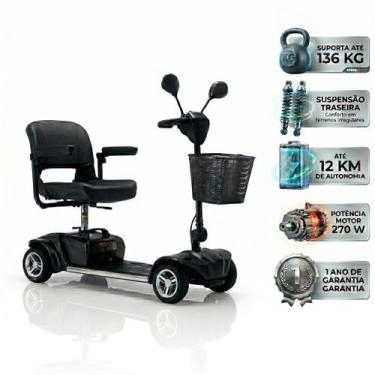 Imagem de Scooter Elétrica Motorizada Dobrável LB Light Quadriciclo Dellamed