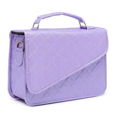 Imagem de Bolsa Feminina OEM Lolita Clutch em Couro Ecológico 14x17x6 Lilás com Alça Removível de...