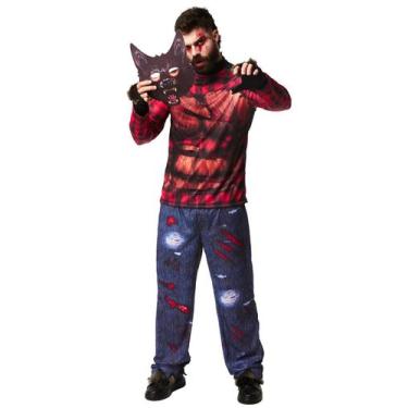 Imagem de Fantasia Lobisomem Adulto Halloween Roupa + Máscara e Luvas - FSP,  G
