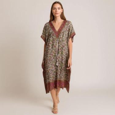 Imagem de Vestido Indiano Kaftan Estampa - Loja da Índia