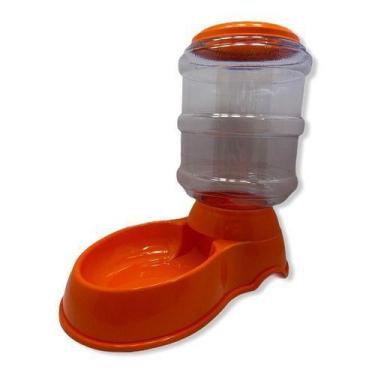 Imagem de Comedouro Para Cães Automático Bebedouro Reforçado Meu Pet, Laranja