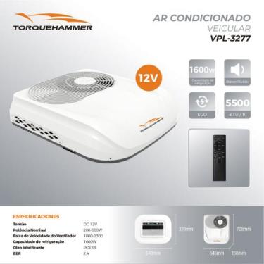 Imagem de Ar Condicionado Veicular de Teto 24V Frio Quente Inverter Controle Rem