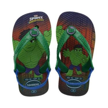 Imagem de Chinelo Infantil Havaianas Hulk Marvel Verde, 17/18