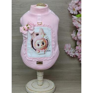 Imagem de Moletom Labubu Rosa Bebê para cachorro e gato - Dudog Vest, P