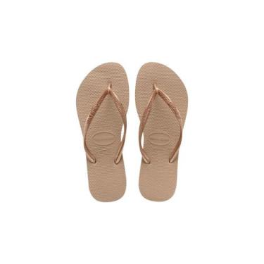 Imagem de Chinelo Feminino Slim Rose Gold Havaianas 020753, Marrom, 36