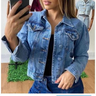 Imagem de Jaqueta jeans feminina tamanho P - Ozzo
