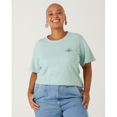Imagem de Blusa Feminina Plus Size Clorofila Malha Natural Color - Malwee