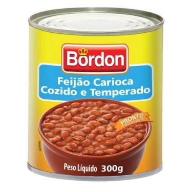 Imagem de Feijão Carioca Cozido e Temperado Bordon Lata 300g