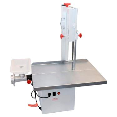 Imagem de Serra Fita Mesa Movel 1,80m com Moedor Boca 9 1-2cv Bivolt Inox para Carnes e Ossos Bigolar