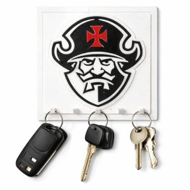Imagem de Porta Chaves Vasco Decorativo Cruz Escudo Quadro Torcedor - Topmixshop