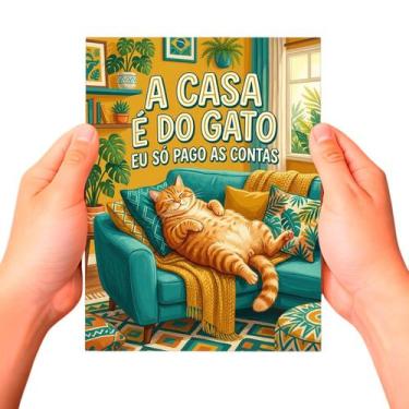 Imagem de Placa Decorativa MDF A Casa É do Gato Cor: Multicolorido - Gil Festa K