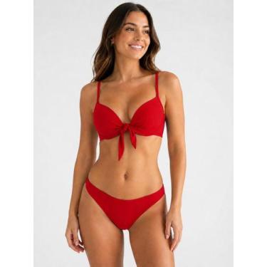 Imagem de Biquini Feminino Conjunto Praia Bojo Alça Ajustável Calcinha Tanga Asa