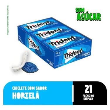 Imagem de Chiclete Trident Hortelã Sem Açúcar - Caixa com 21 unid. de