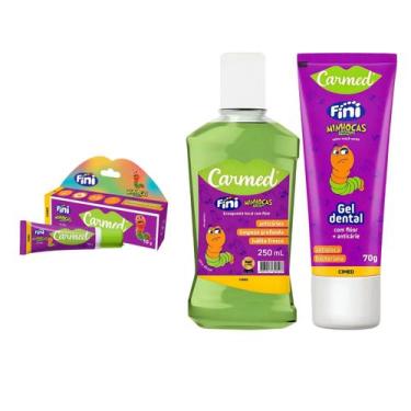 Imagem de Kit Carmed Minhoca Gel Dent Enxag Bucal Hidratante Labial - Cimed