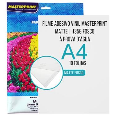 Imagem de Vinil Adesivo Matte Fosco Branco A4 135g À Prova D'Água Filme Adesivo 
