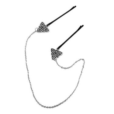 Imagem de dailymall Vestido feminino 1 par de cabelo com nó celta e grampos de cabelo viking runas - Estilo A