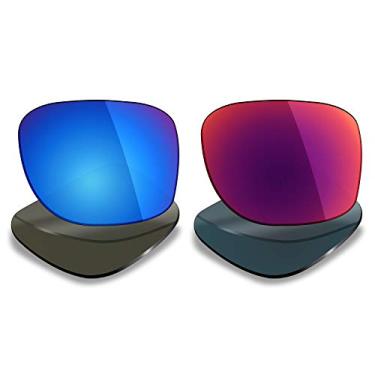 Imagem de Mryok 2 pares de lentes polarizadas de substituição para óculos de sol Oakley Holbrook OO9102 - Opções, Azul gelo e sol da meia-noite, One Size
