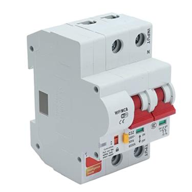 Imagem de Disjuntor WiFi, Bluetooth AC220V 6000V Impulse Suporta Voltagem Safe APP Switch de controle remoto para fotovoltaico solar para fonte de alimentação(32A)