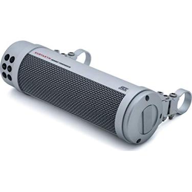 Imagem de Kuryakyn 2719 MTX Road Thunder Barra de som de motocicleta resistente ao clima Plus: Alto-falantes de áudio montados no guidão de 300 watts com Bluetooth, carregador de energia USB, prata acetinado