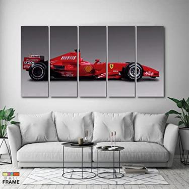 Imagem de Genérico Quadro Decorativo 5 peças Fórmula 1 Ferrari 140x65