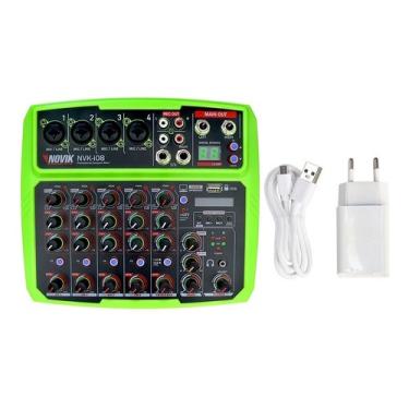 Imagem de Mesa de som 8 canais bluetooth mixer NVK-I08BT green USB bivolt novik
