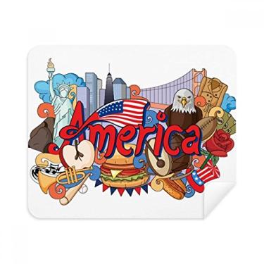Imagem de Eagle Liberty Burger America Pano de limpeza grafite limpador de tela 2 peças tecido de camurça