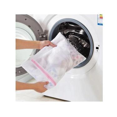 Imagem de Kit Com 5 Saco Para Lavar Roupas Delicadas Com Ziper 40X50Cm