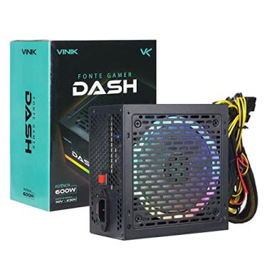 Imagem de FONTE GAMER DASH 600W PRETO COM FAN LED RGB – VFG600WPR – VINIK
