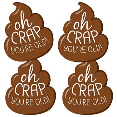 Imagem de Big Dot of Happiness Oh Crap, You're Old - Decorações de cocô "Faça você mesmo" - Conjunto com 20