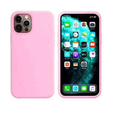Imagem de Capinha Colorida Compatível Com iPhone 13 PRO MAX Vermelha ,Preta, Laranja, Amarela, Azul, Rosa, Pink, Branca, Lilás, Marrom, Verde, Roxo, Case Slim Flexível Aveludada Com 3 Camadas De Proteção PREMIUM ONYK (Rosa Claro)
