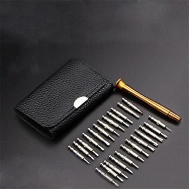 Imagem de Mini chave de fenda de precisão conjunto 25 em 1 chave de fenda torx eletrônica abertura kit de ferramentas de reparo para iphone câmera relógio tablet pc, preto