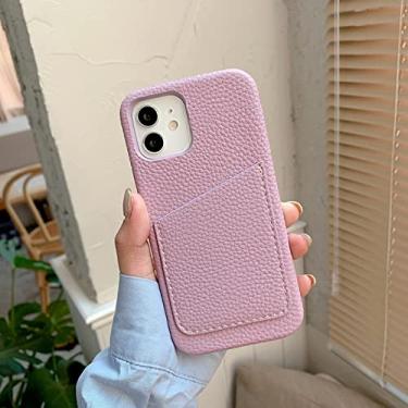 Imagem de Pacote de cartão 3d capa de telefone de couro duro para iphone 13 7 8 plus x 12 xr max 11 pro se mini business capa traseira, roxo claro, para 7plus ou 8plus