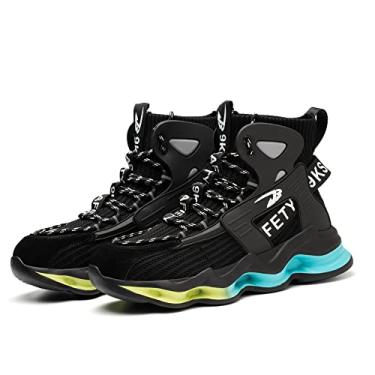 Imagem de Bestgift Sapatos de Segurança Masculinos Sapatos Masculinos Tênis com Biqueira de Aço Sapatos de Trabalho Leves Preto 36.5