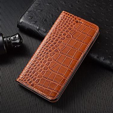 Imagem de Capa de telefone flip de textura de crocodilo deluxe para iphone 5 5s 6 6s 7 8 plus para iphone x xs xr 11 12 13 pro max mini se 2020, marrom, para iphone 13 mini