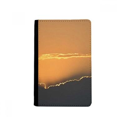 Imagem de Porta-passaporte laranja céu escuro nuvens porta-passaporte Notecase Burse capa carteira porta-cartão, Multicolor