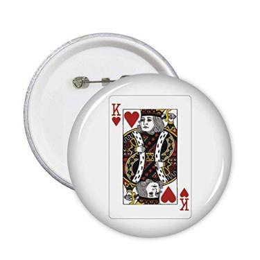Imagem de Heart K Baralho de cartas padrão pinos crachá botão emblema acessório decoração 5 peças