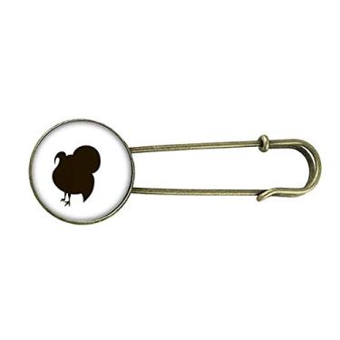 Imagem de Broche de metal retrô de peru preto com estampa de animal