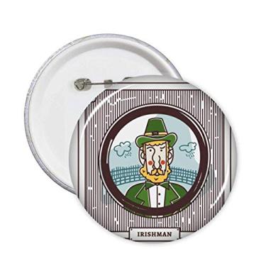 Imagem de Irishman Green Husbandry Ilustração Alfinetes Emblema Botão Decoração Acessório 5pcs