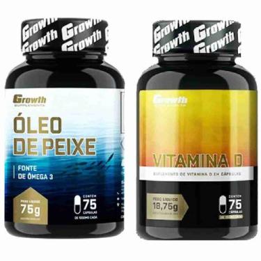 Imagem de Kit Omega 3 75 Caps + Vitamina D 75 Caps Growth Supplements
